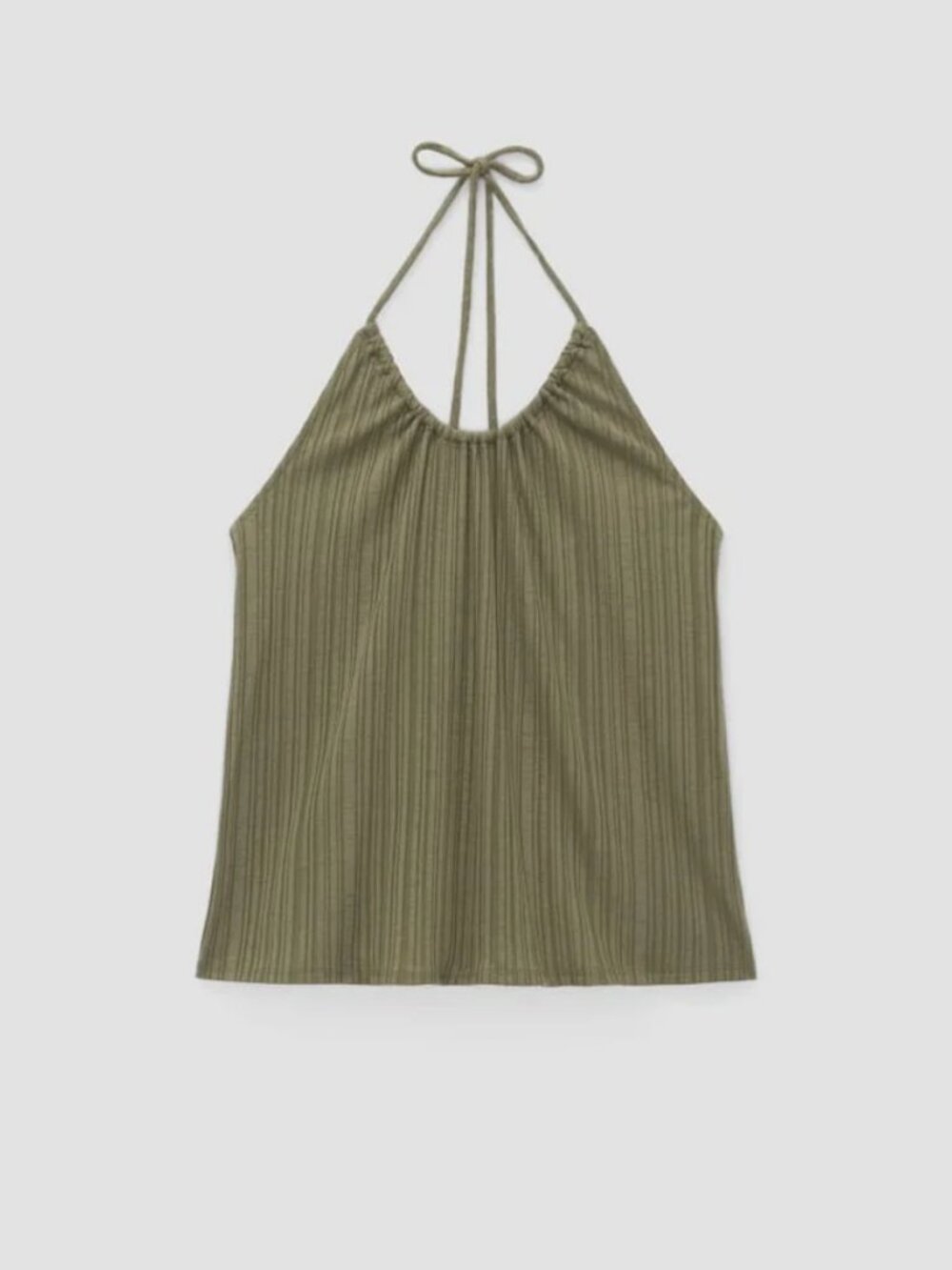 2 X Everlane Rib Soft Knit Halter Tops – Caramel & Kalamata - Picture 12 of 13